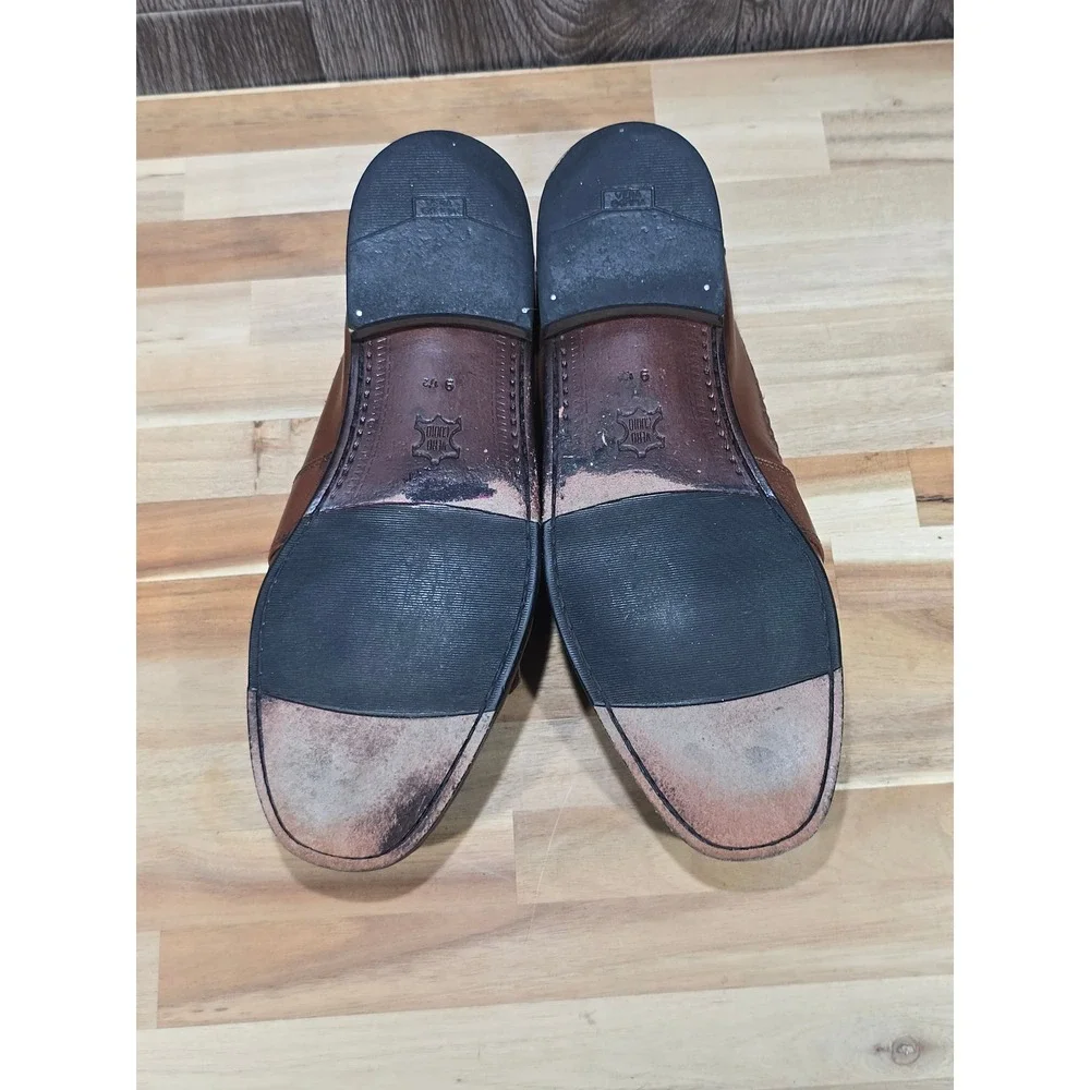 Bass‎ Loafers Woven Leather Tassel Kiltie Slip On 9.5 Brown Dress Shoes Vintage